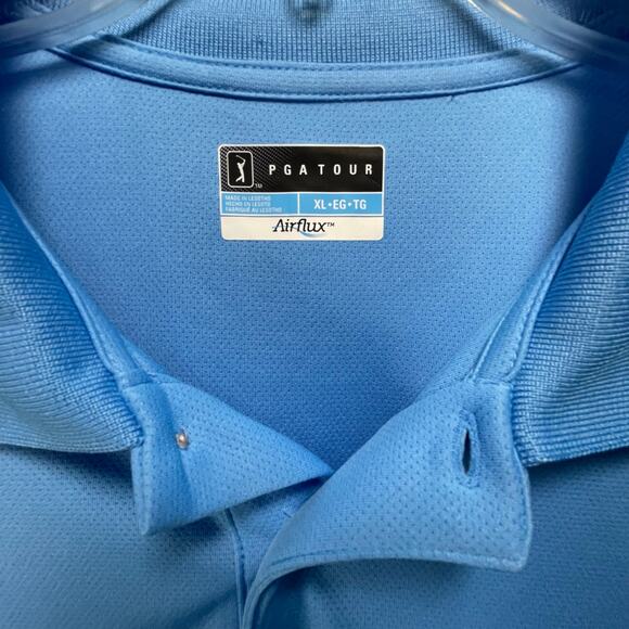 PGA Tour Men’s XL Blue Airflux Polo Golf Shirt UPF 50 Moisture Wicking NWT - Picture 2 of 7